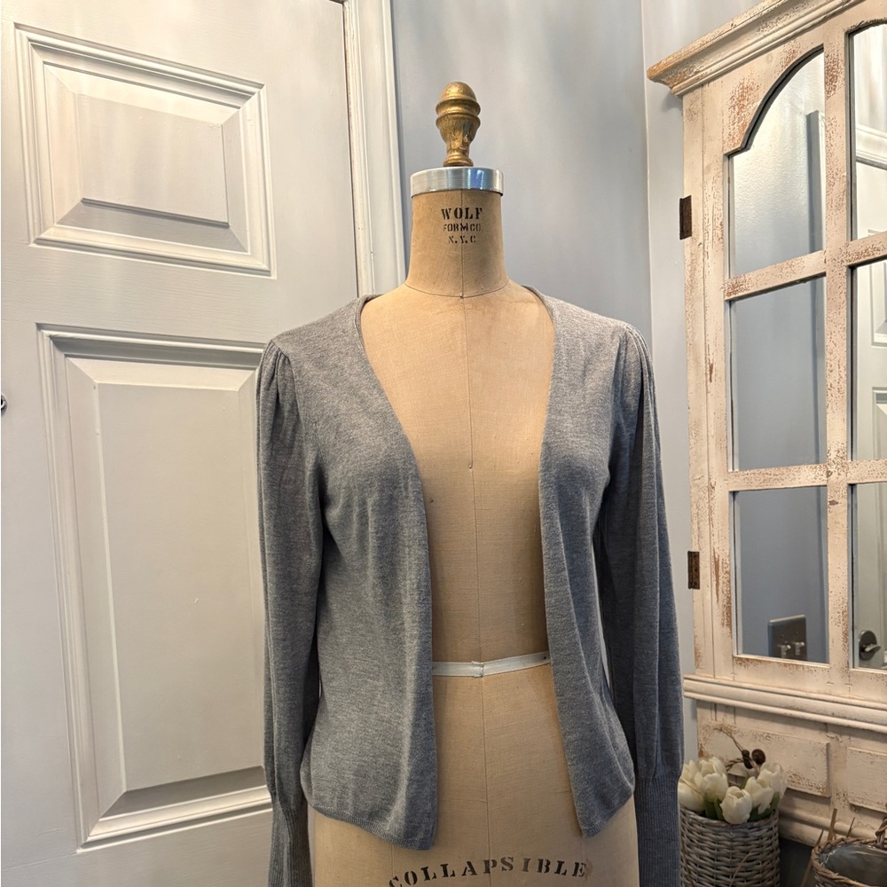 Mango Women's Gray Cashmere Open Front Cardigan